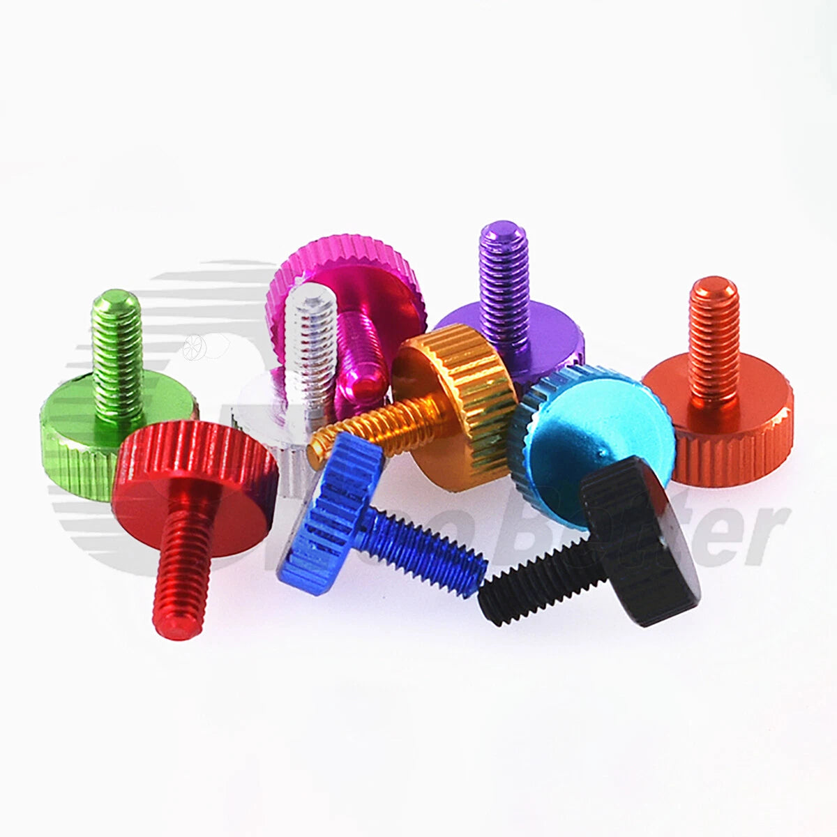 Aluminum Knurled Thumb Screws – M2 to M6 Flat Head Hand Grip Bolts, 10 Colors