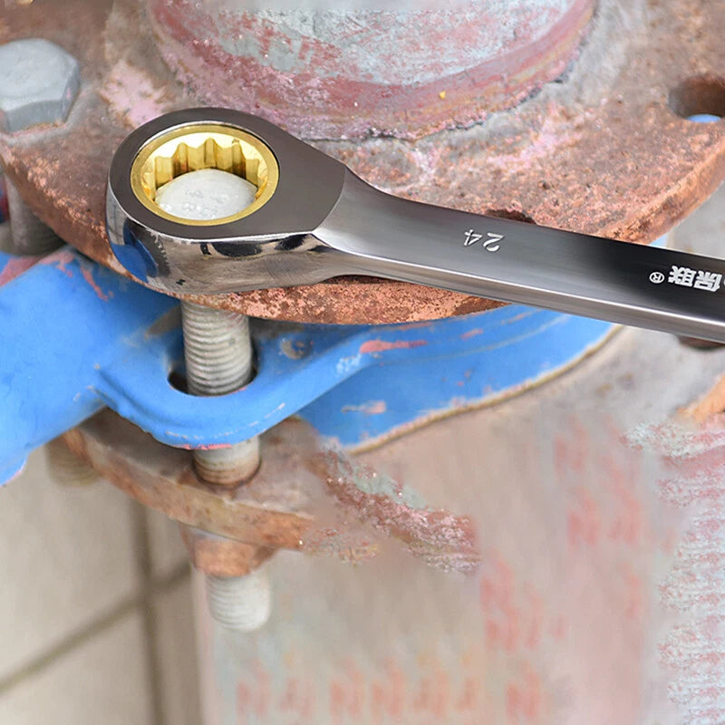 Ratchet Spanner Combination Fixed & Flexi 6 - 32mm Different Sizes Tool Wrench