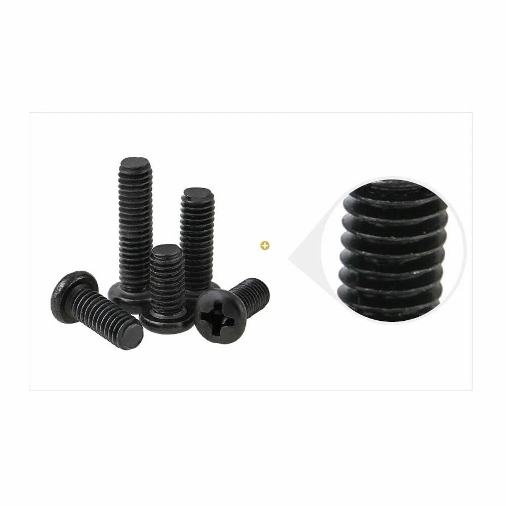 M2 M2.5 M3 M4 M5 Black Zinc Phillips Pan Head Machine Screws – Carbon Steel, 3–20mm
