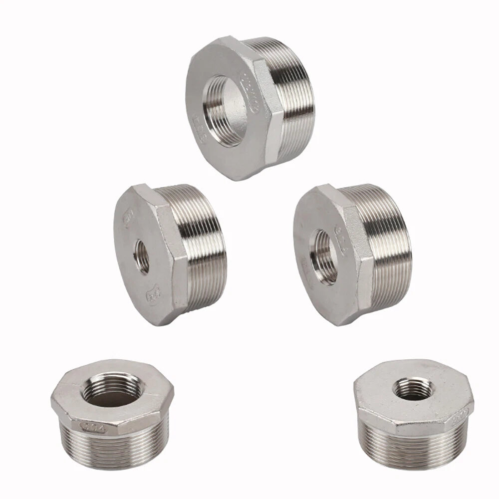 304 Stainless Steel Reducing Bush Adaptor | Male to Female NPT Pipe Fitting