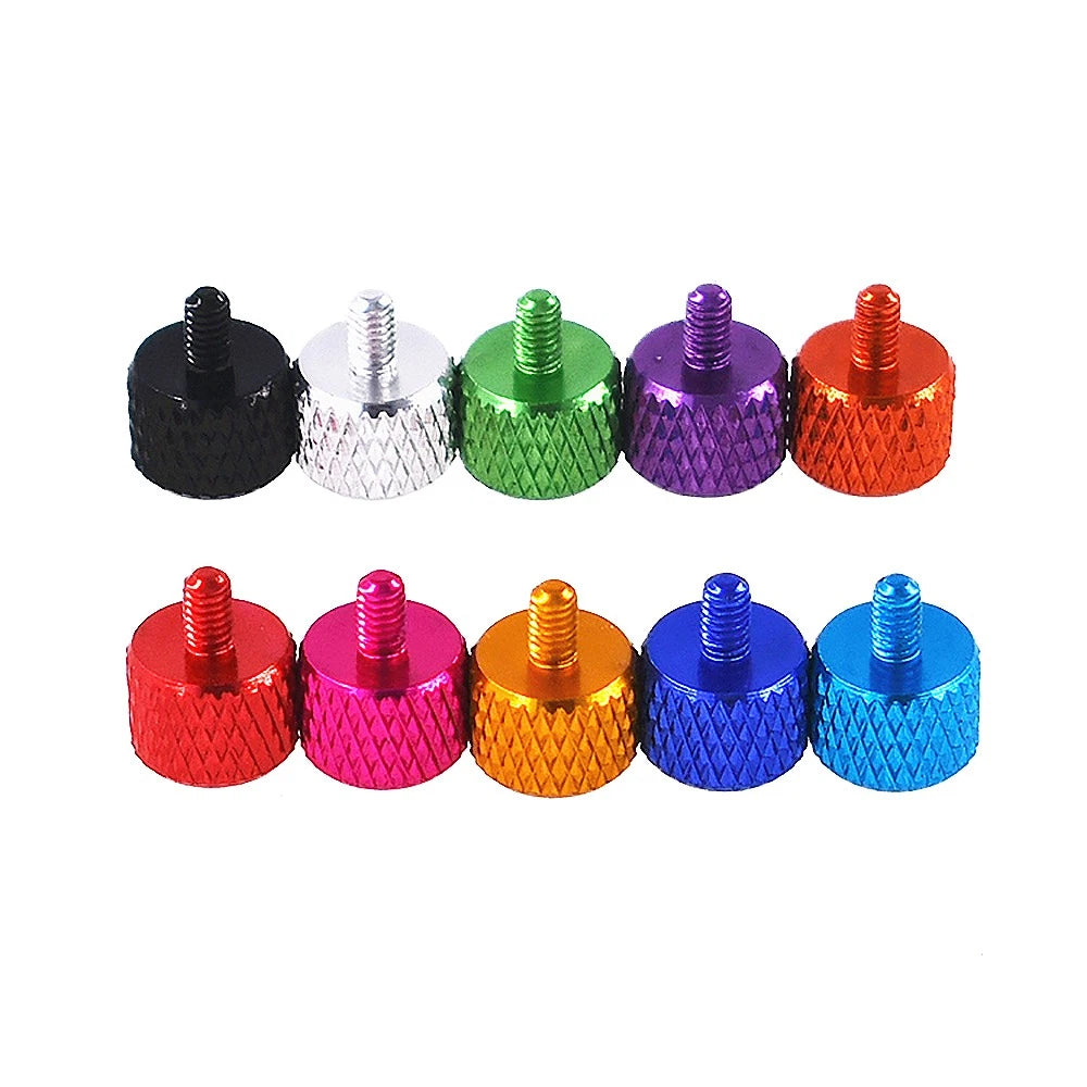 M2.5 x 4mm Aluminum Alloy Knurled Thumb Screws for PC Case — 10 Colors