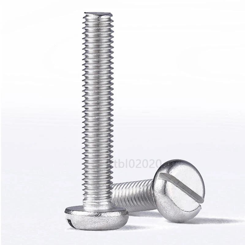 M5 M6 M8 M10 Slotted Pan Head Machine Screws – A2 Stainless Steel, DIN 85, Fully Threaded