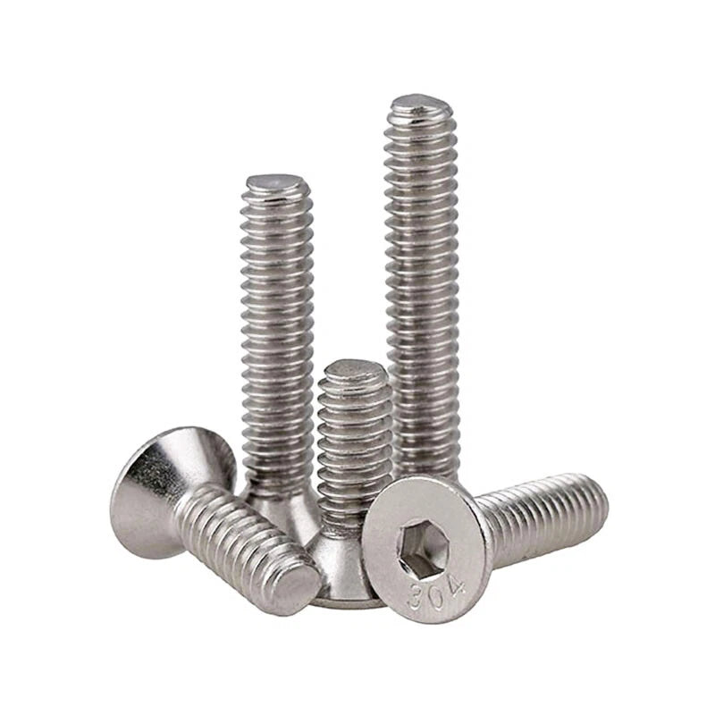 A2 304 Stainless Steel Countersunk Flat Head Hex Socket Machine Screws UNC UNF — #2-56 to 5/16-18, 3/16” to 2”