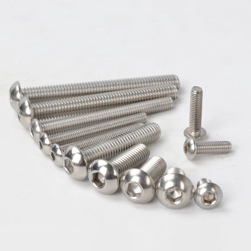 M5–M10 Button Head Socket Cap Screws | A2 304 Stainless Steel Hex Drive Bolts - HomeDIYer