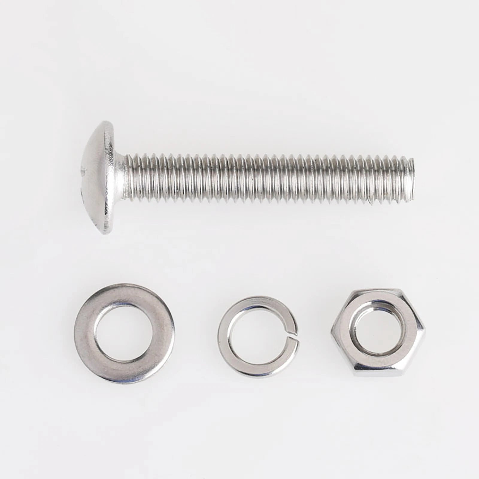 Truss Head Machine Screws Sets(Nut+Spring & Flat Washer)M2 M3 M4 M5 A2 Stainless