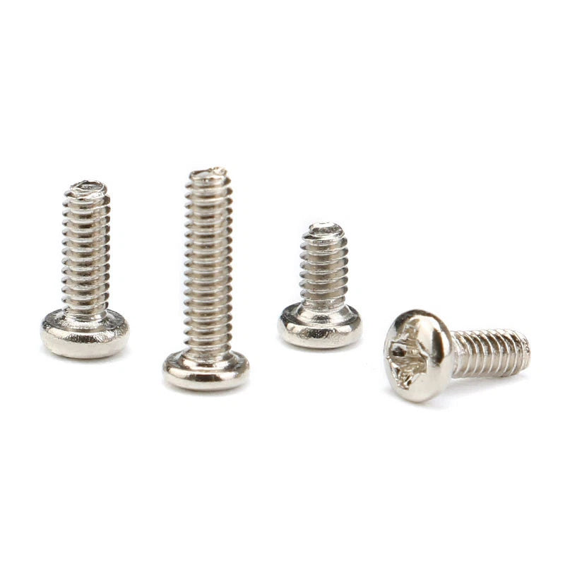 M2 Phillips Pan Head Machine Screws – Carbon Steel Nickel-Plated (2mm Diameter, 3–20mm Lengths)