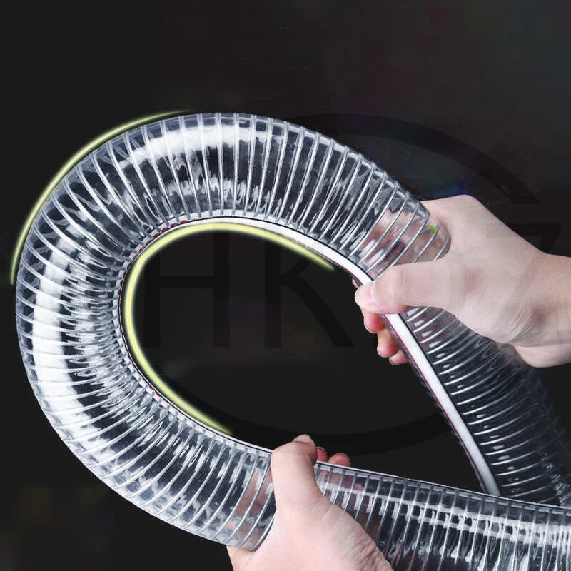 Wire Reinforced Clear PVC Hose Pipe — Heavy Duty, Flexible, Water Air Fuel