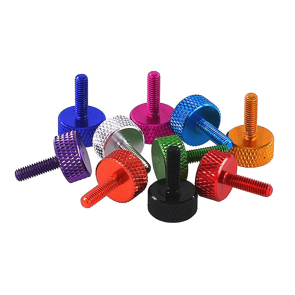 M3.5 x 12mm Aluminium Knurled Thumb Screws – Flat Head Hand-Grip Bolts for PC Case & DIY Builds
