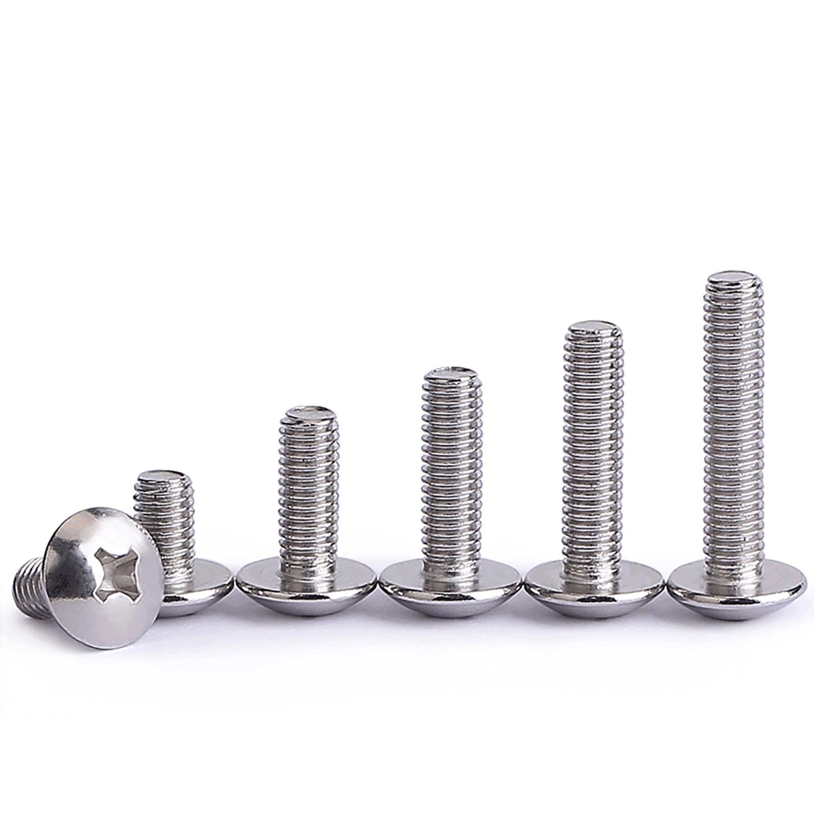 M3–M6 Nickel Plated Phillips Truss Head Machine Screws — Cross Drive Mushroom Head Bolts