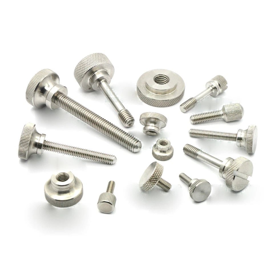 M2⁄M2.5 Thumb Screws Flared Shoulder Knurled Head Knob Bolts Stainless Steel - HomeDIYer