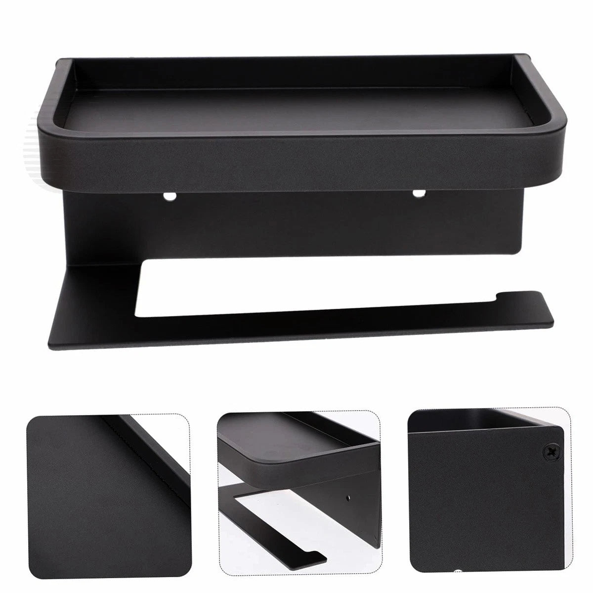 Bathroom Self Adhesive Wall Mounted Toilet Roll Paper Holder Shelf Organizer