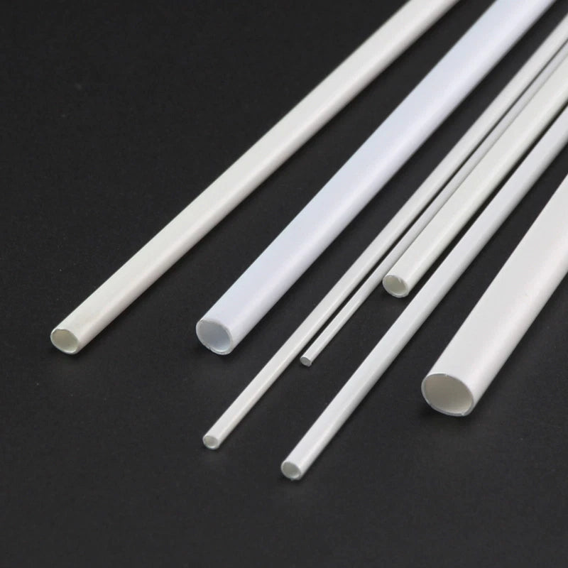 ABS Plastic Round Hollow Tube for DIY Model Crafts — 250mm, 5-Pack