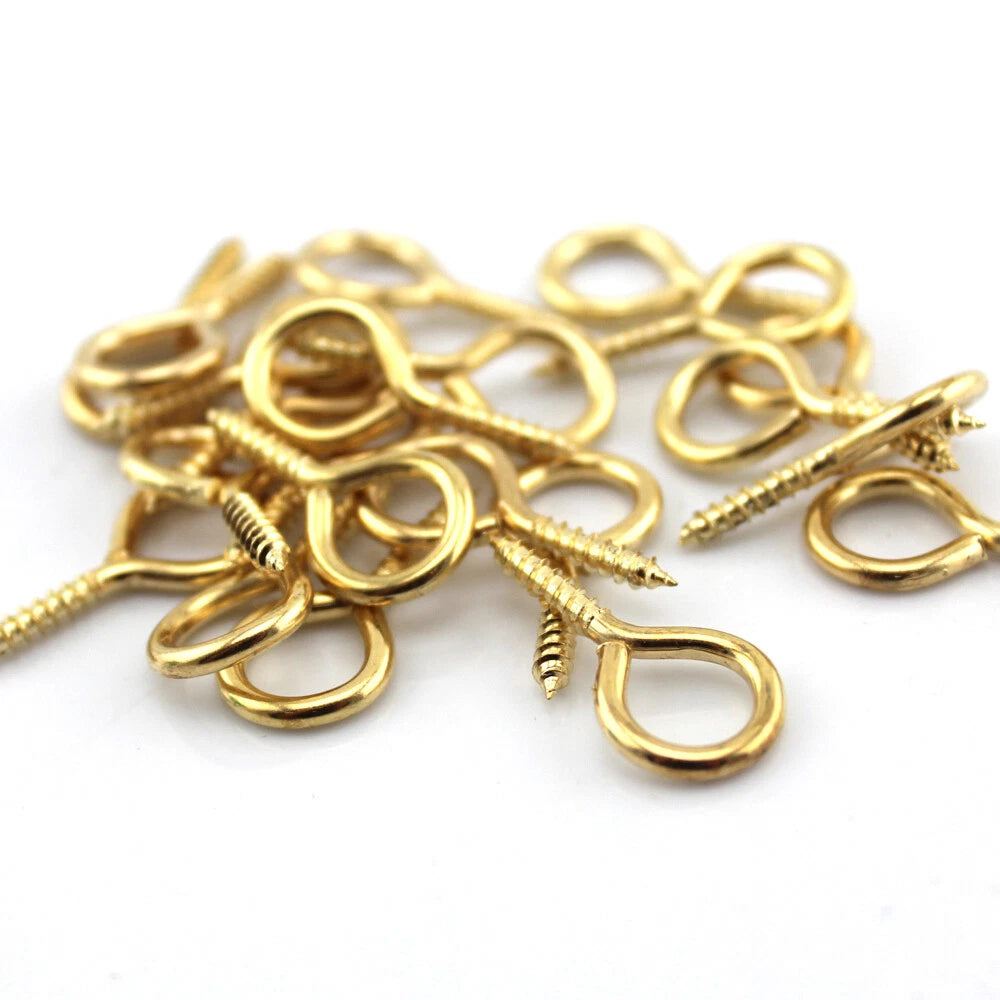 Small Screw-In Eye Hooks — Iron, 8–26mm for Picture Frames, Craft Hoops & Doll Making