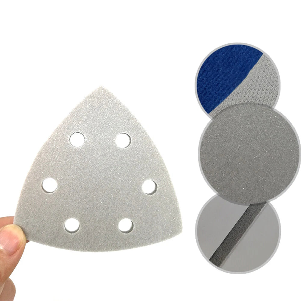 90mm Multi Tool Triangle Sanding Sheets Grinder 9 hole Sandpaper 300-3000 Grit