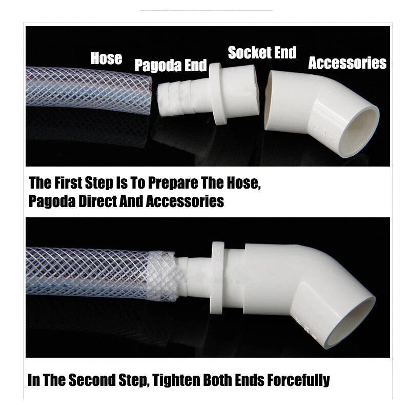 PVC Straight Pipe Connector — Hose Barb Adapter Fitting OD 20–63mm
