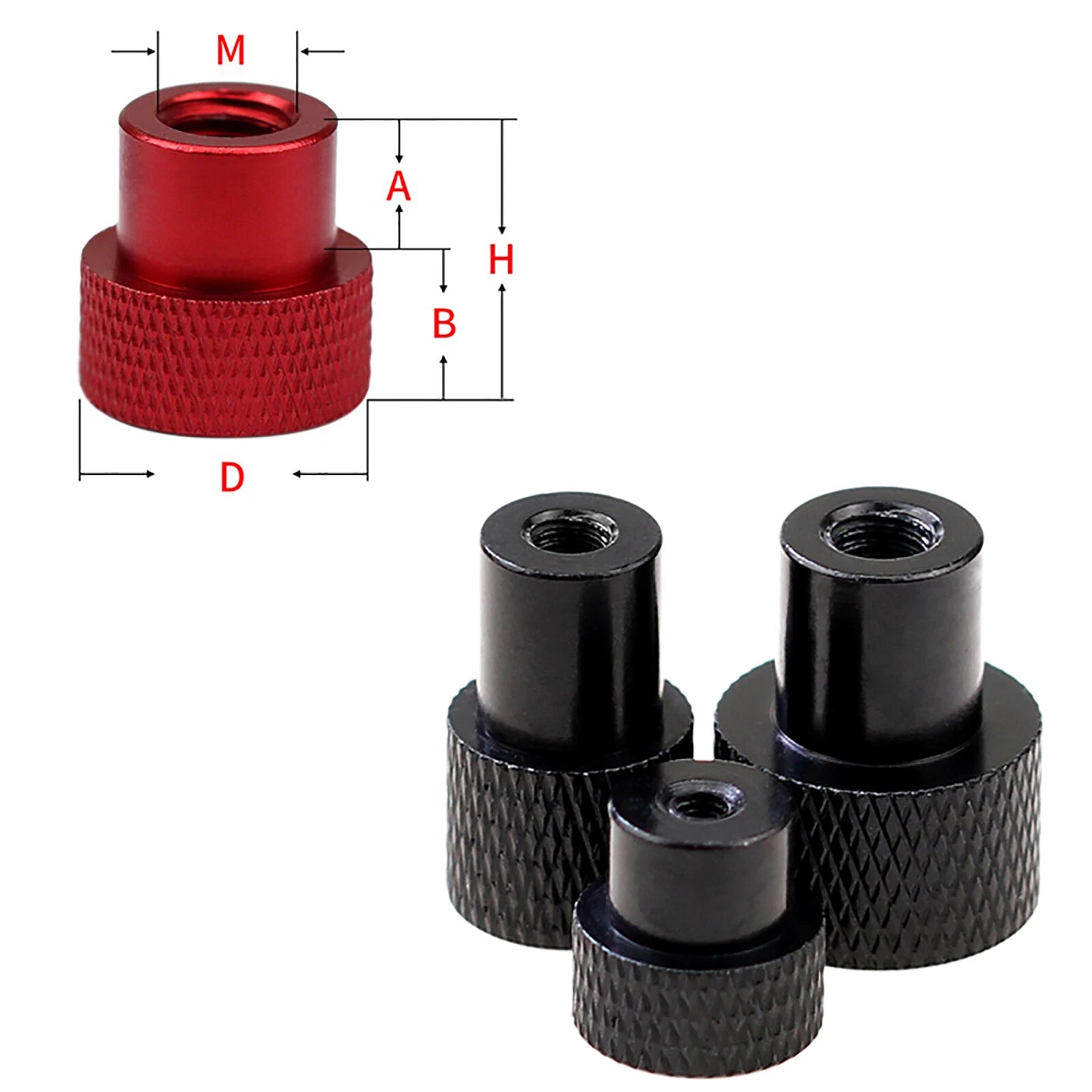 Black M3/4/5 Knurled Thumb Screws/ Nut Hand Grip Knob Bolt SS+Alu For Camera PC
