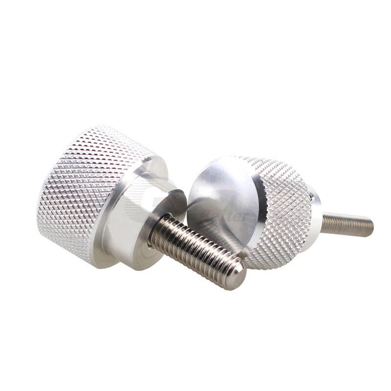 M3–M10 White Knurled Thumb Screws – High Type Steps, Aluminum + A2 Stainless Steel Bolts - HomeDIYer
