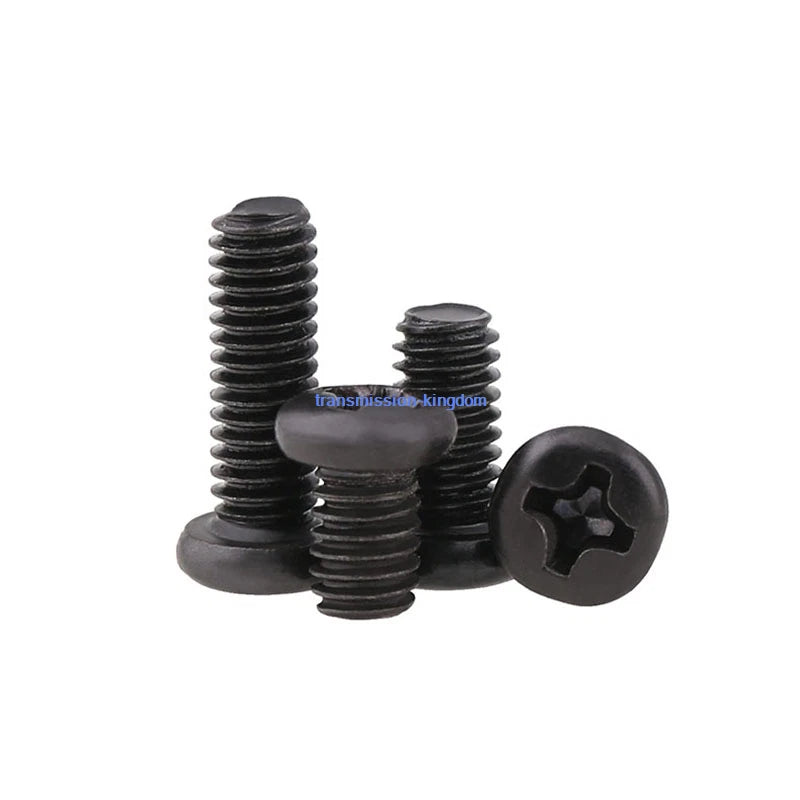 Black Phillips Pan Head Machine Screws M2 M2.5 M3 M4 — Electronics Micro Screws 3mm to 20mm, Bulk Packs of 50–500