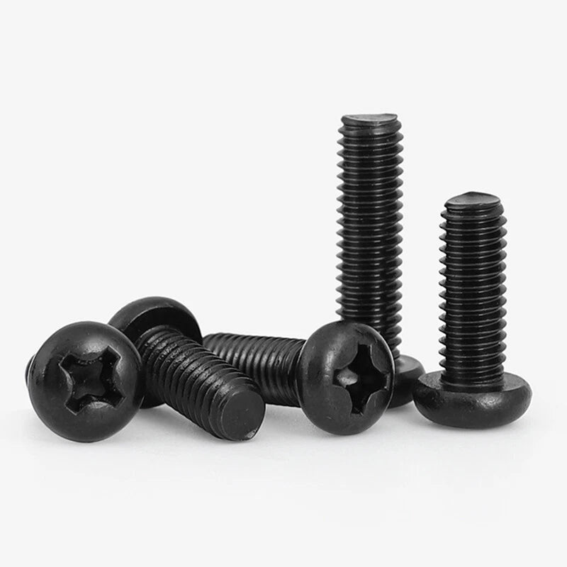 Phillips Pan Head Screws Carbon Steel M3 M4 M5 M6 Metric Machine Rounded Screws