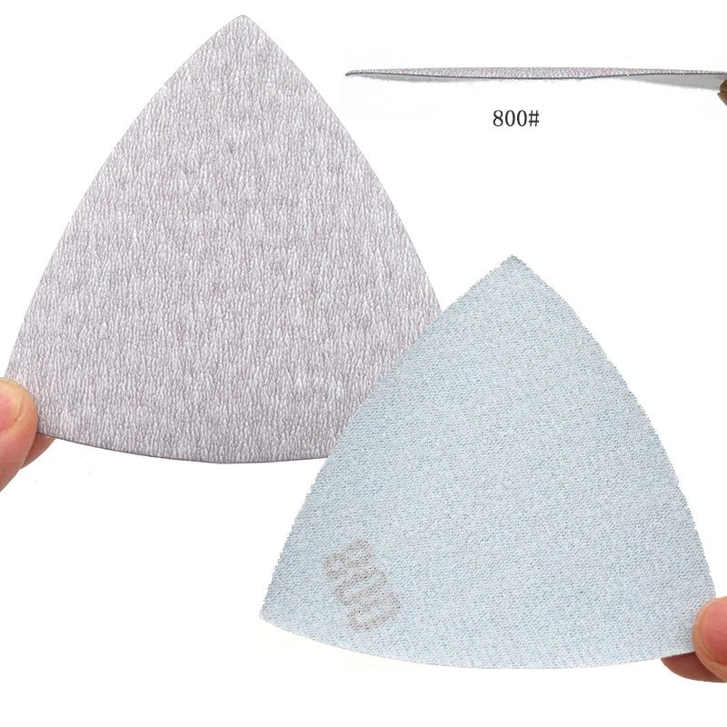 90mm Dry White Triangle Sanding Discs Pads Hook & Loop Sandpaper Grit 60 - 1000