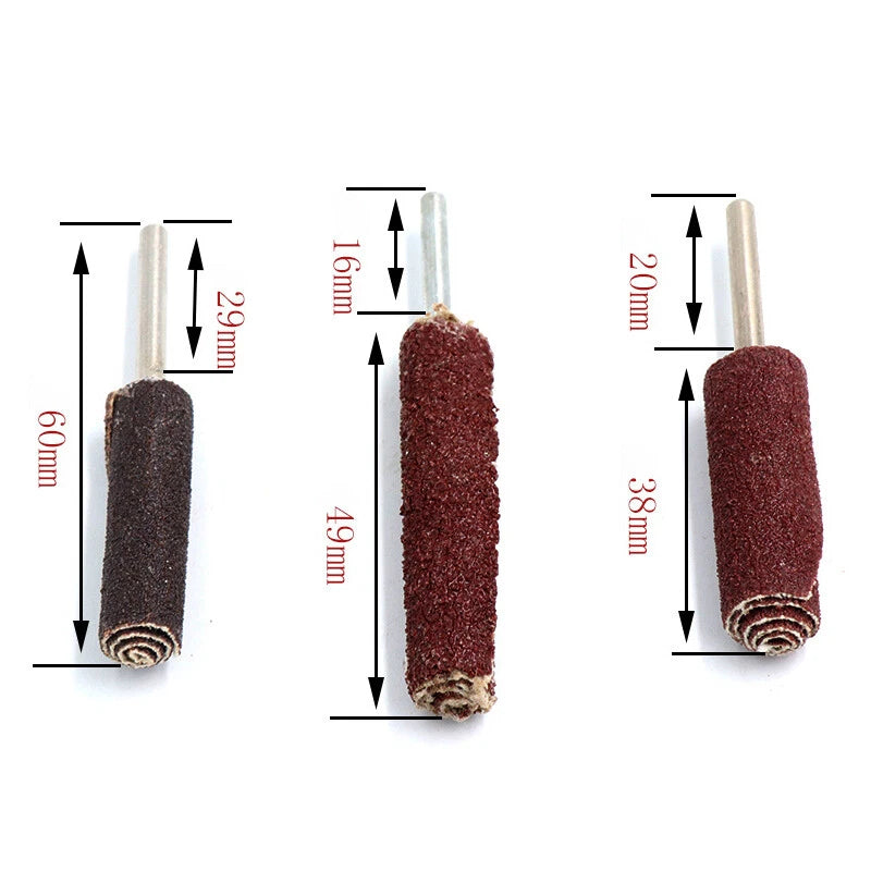 3mm Shank Sanding Cloth Grinding Heads 120 Grit – 6/8/10mm for Rotary Tool Polishing