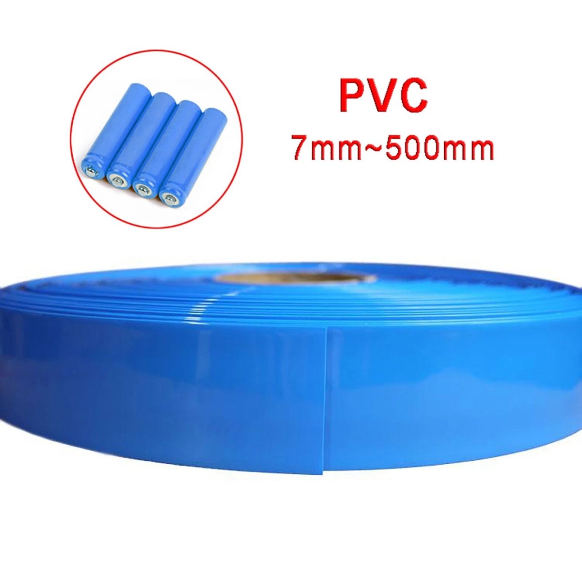 Blue PVC Heat Shrink Tubing — RC Battery Pack & Wire Wrap, 7mm–500mm Flat Width - HomeDIYer