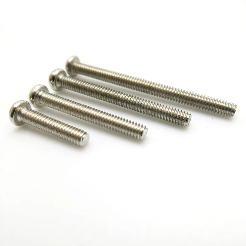 M2 Pozi Pan Head Machine Screws with Flat & Spring Washers – Iron, 4–30mm