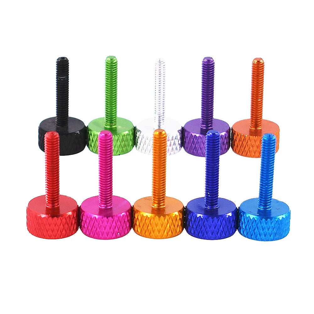 M3.5x20mm Aluminium Knurled Thumb Screws – Flat Head Hand-Grip Bolts for PC Case & DIY Projects