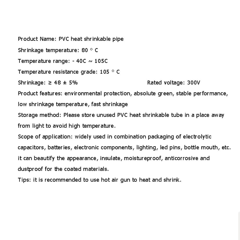 PVC Heat Shrink Tubing 40mm–103mm | RC Battery Pack & Wire Insulation
