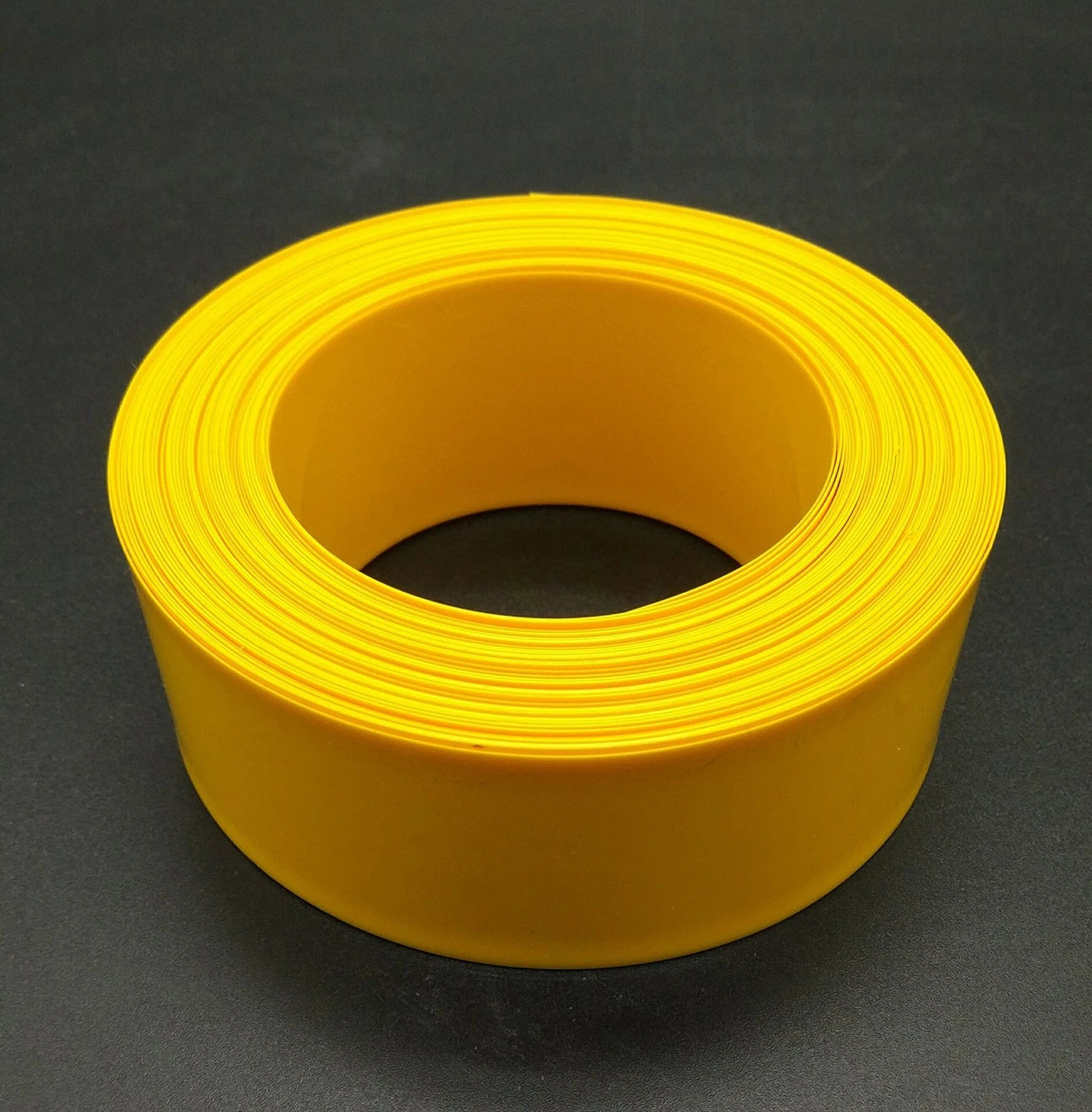 Yellow PVC Heat Shrink Tubing — 9mm to 180mm Flat Width, 1m to 200m Rolls