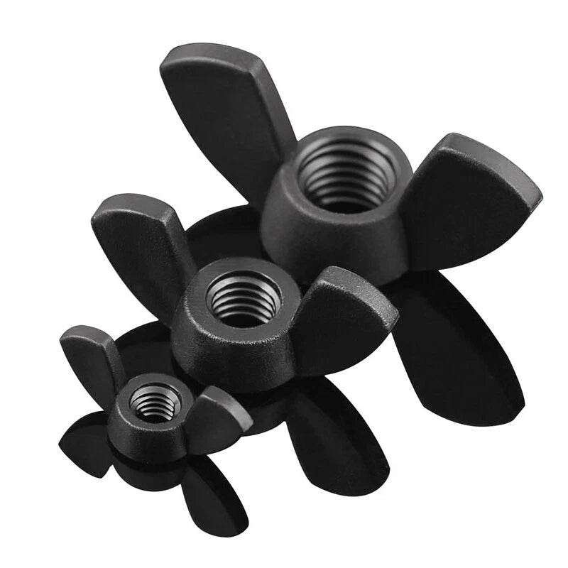 Lock Nuts Butterfly Wing Head Thumb Nuts M3M4M5M6M8M10M12 Screws Black Grade 4.8