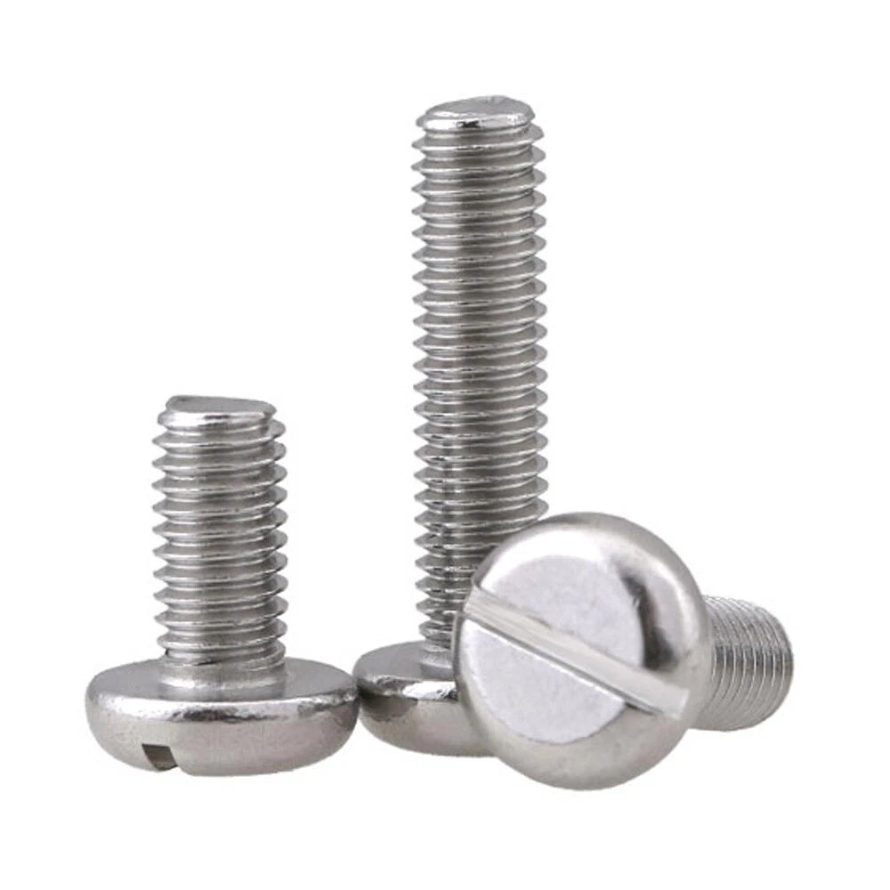 M3 M4 M5 Button Head Slotted Machine Screws — A2 Stainless Steel GB67