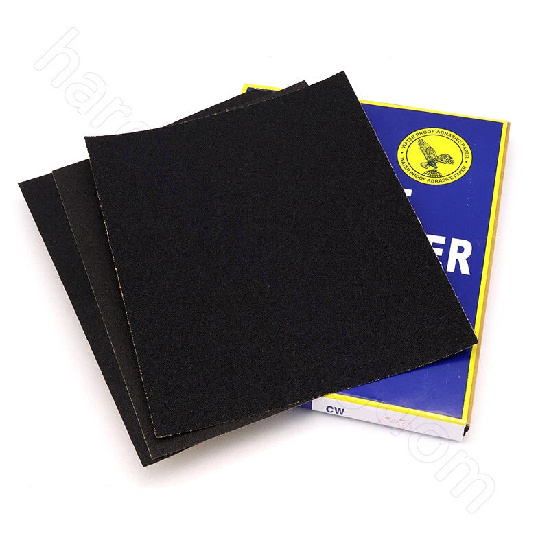 A4 Silicon Carbide Waterproof Sandpaper P80–P2000 | 230x280mm Sheets for Metal Wood Glass Auto
