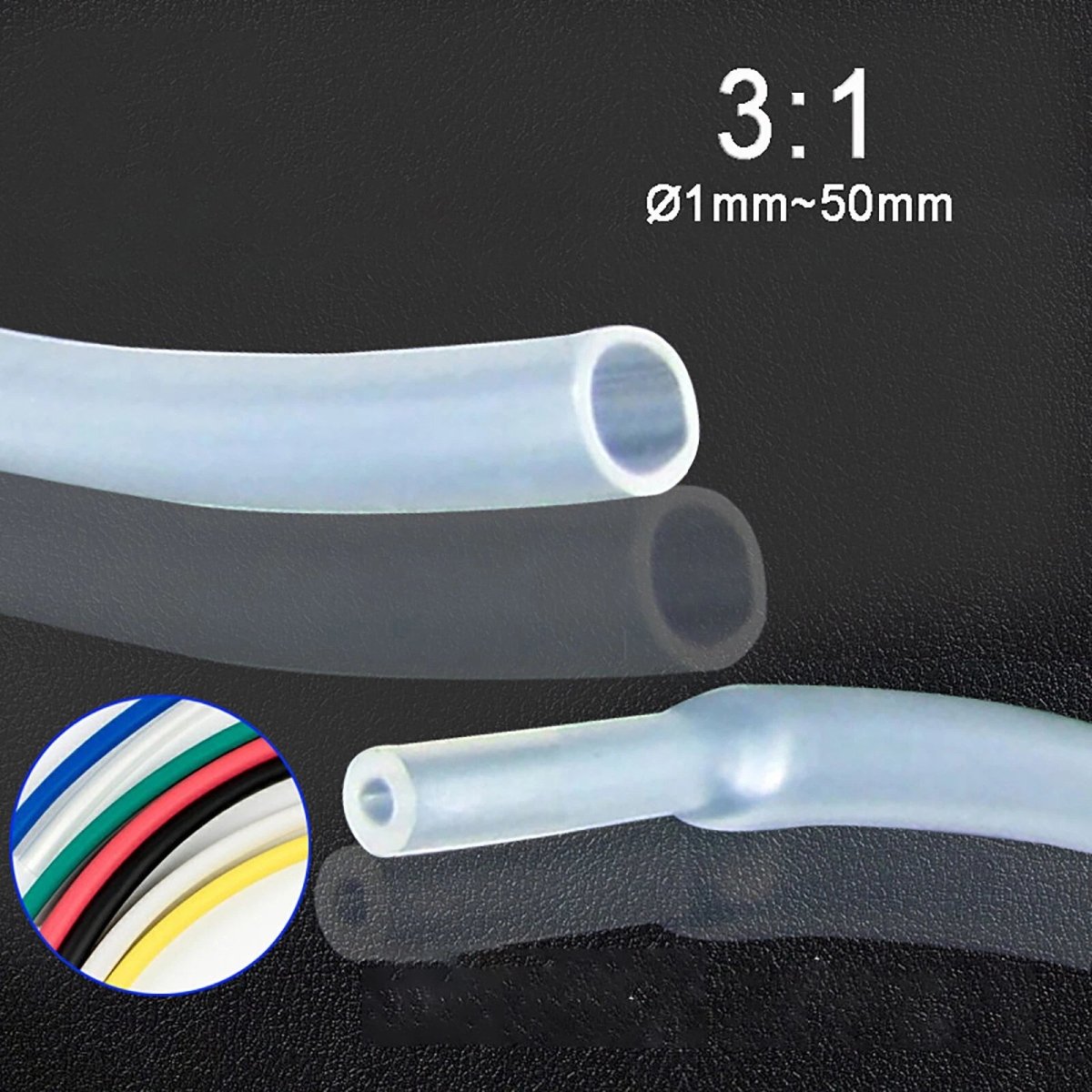 3:1 Adhesive Glue - Lined Heat Shrink Tubing – Transparent, Waterproof, 1.6mm–50mm - HomeDIYer
