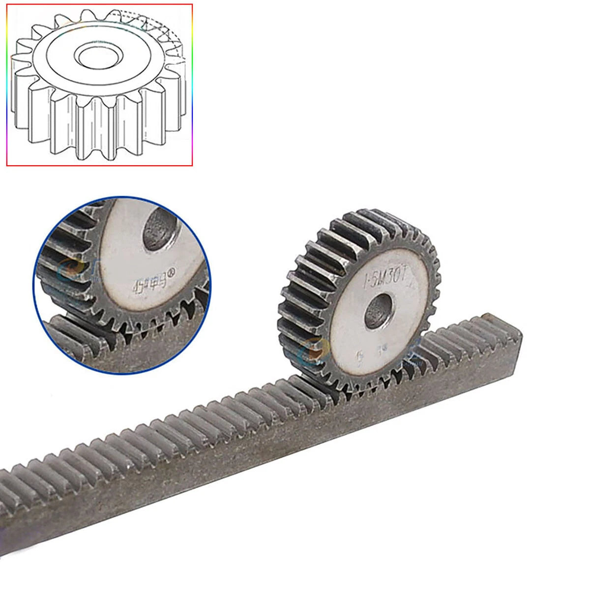 Spur Gear Module 2.5 Pinion Gears #45 Steel 12T to 30T Metal Spur Transmission