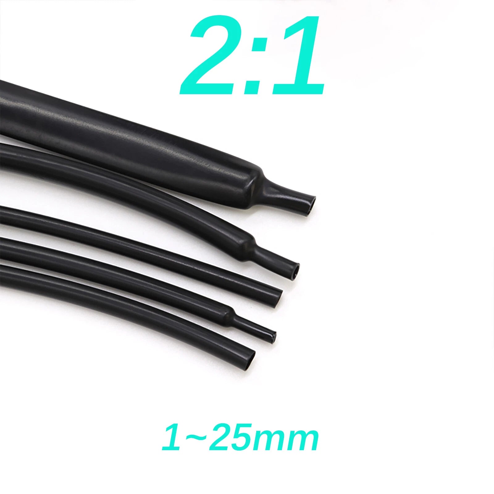 2:1 Adhesive Glue Lined Heat Shrink Tubing – Waterproof Black Heatshrink