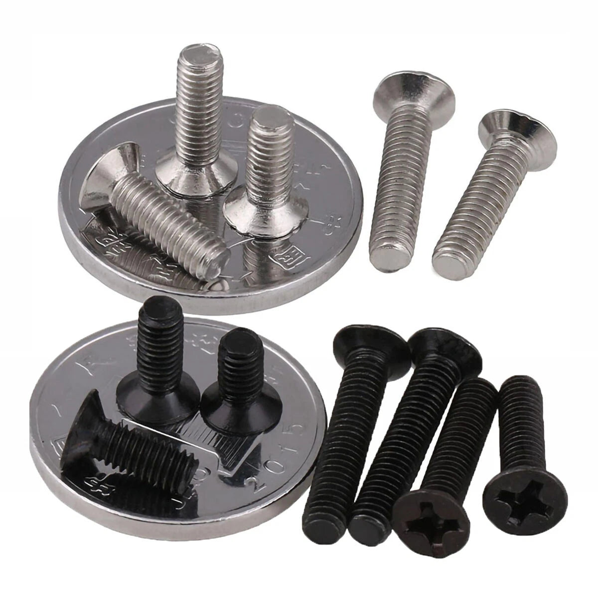 Phillips Flat Head Countersunk Machine Screws M1.4 M1.6 M2 M2.5 M3 M4 M5 | White Zinc Nickel Black Zinc