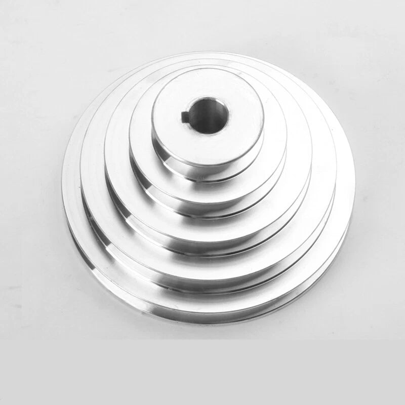 Aluminum A Type 5-3 Step Pagoda Pulley Wheel 150mm Outer Dia for Timing V-Belt