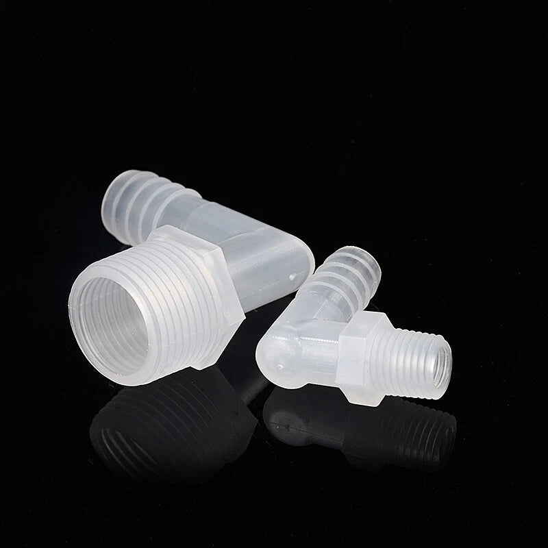 Plastic 90° Elbow Barbed Joiner Male Thread Hose Pipe Connector Water Fish Tank