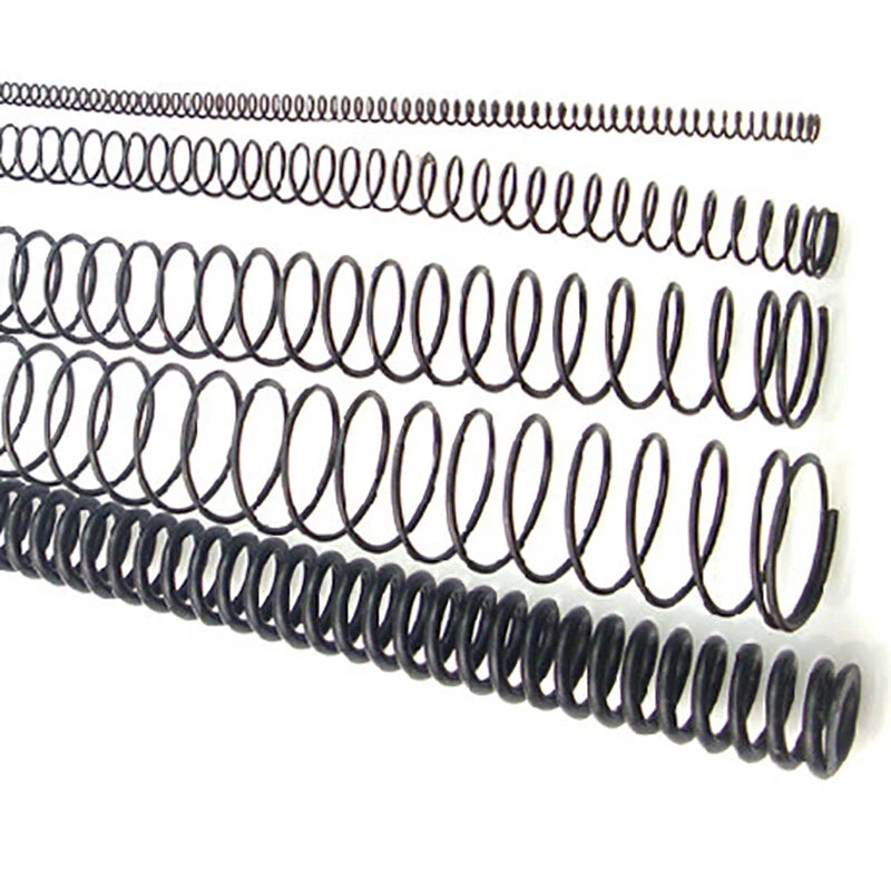 Black Big Compression Springs Spring Steel Ø1.5-6mm Wire,OD8-50mm,Long 110~400mm