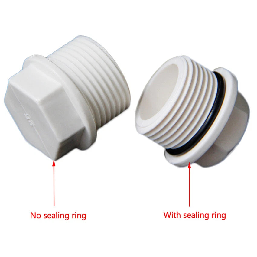 PVC 1 2" 3 4" 1" Male Threaded Water Supply Pipe Cap Stop End Lock Fittings