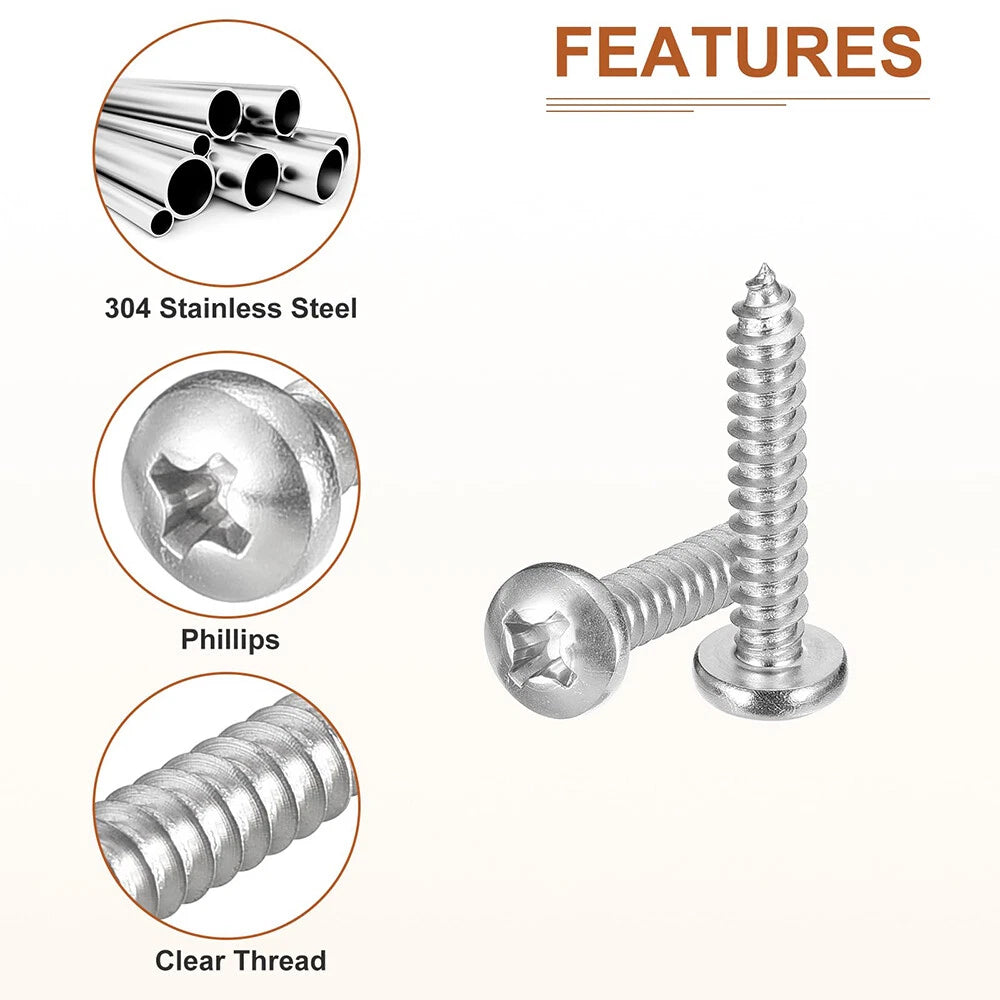 M3 M3.5 M4 M5 M6 Pan Head Self Tapping Screws – 304 Stainless Steel
