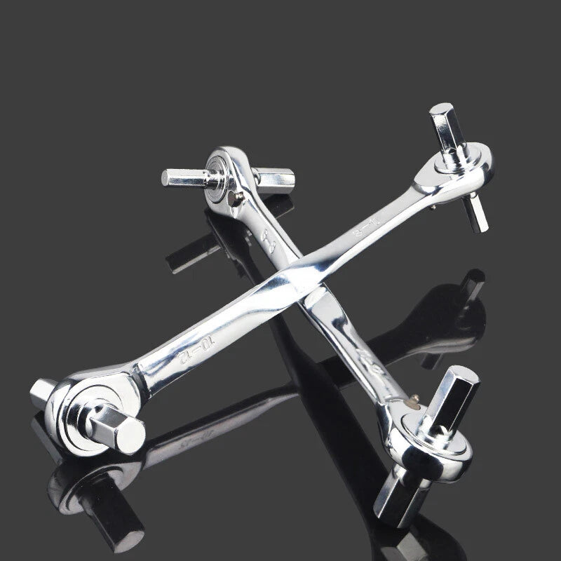 Metric Ratchet Hex Wrench Single Double End Fast Repair Tools 3mm - 17mm