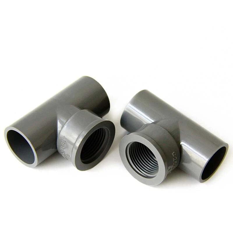 Tee Pipe Connector Female Thread PVC Fittings T Type 3 Way Adaptor 20mm-63mm