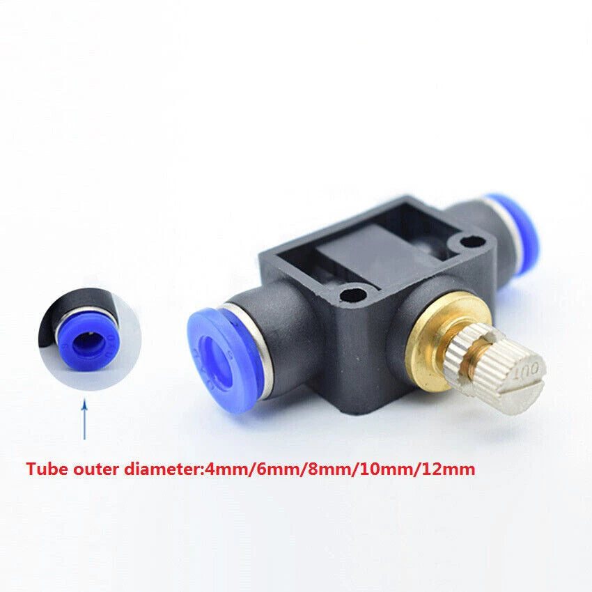 Nylon Push-to-Connect Flow Control Valve — 4mm to 12mm Tube Fittings
