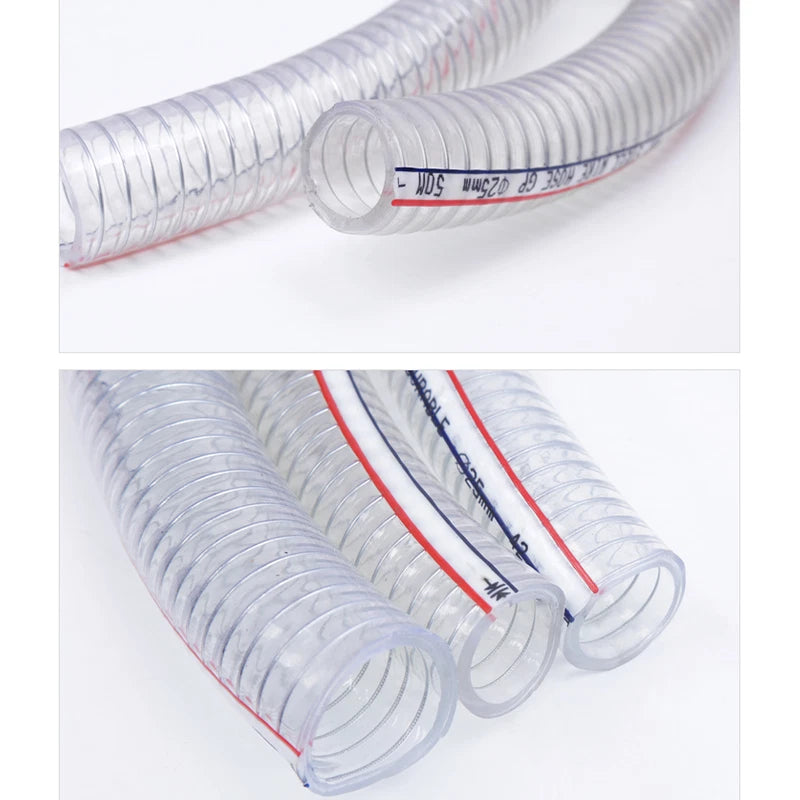 PVC Clear Wire Braided Reinforced Flexible Hose Pipe — ID 10–40mm