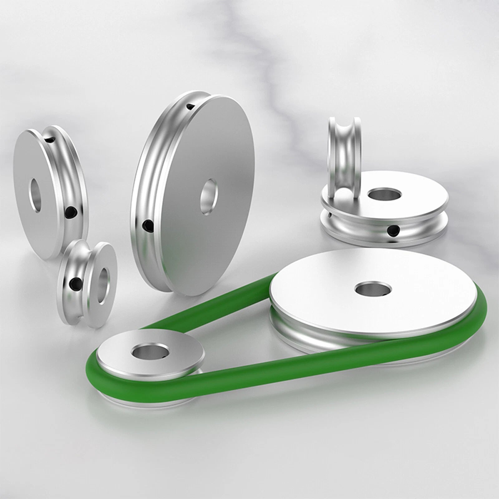 U-Grooved Pulley PU Belt Pulleys Aluminum Without Step Width 5/6/8mm OD 20-80mm