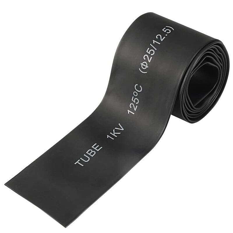 2:1 Heat Shrink Tubing Waterproof Wire Wrap — Black, ID 30–150mm
