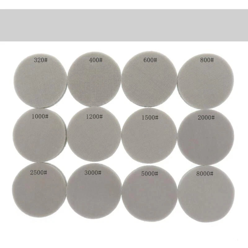 50mm 75mm Hook&Loop Foam Sanding Pads Discs Wet Dry Sponge Sandpaper All Grit