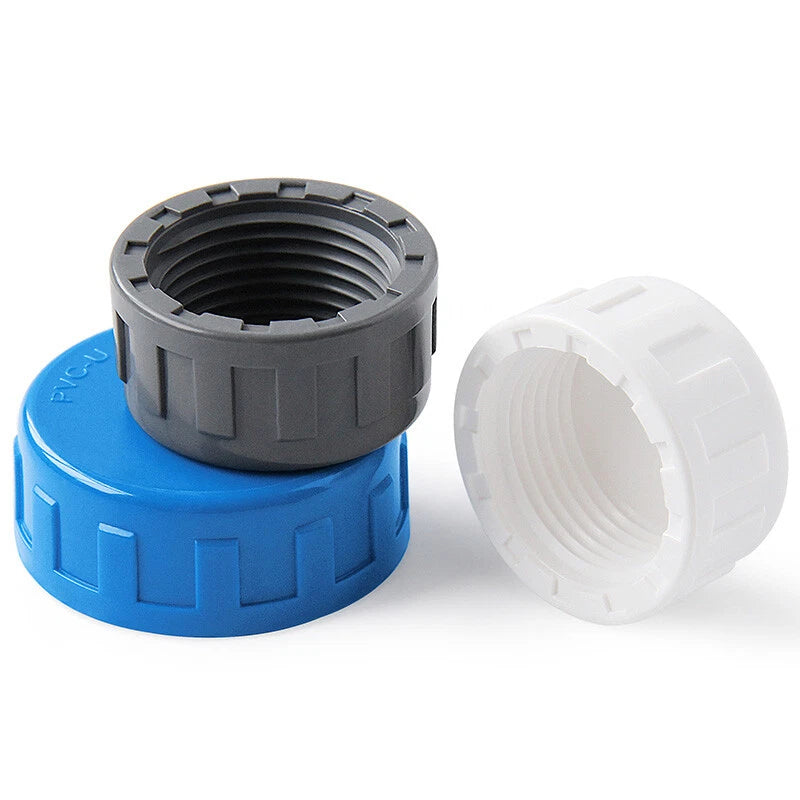 Water Pipe Cap PVC Stop End Female Thread Fittings Plug Lock 20 25 32 40 50 63mm